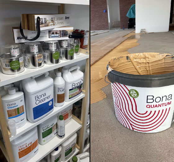 colle et produits de traitement bois bona