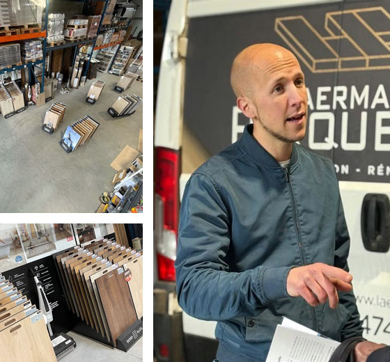 magasin L-Parquets à Sprimont en province de Liège et Guillaume Laermans